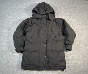 Eddie Bauer Goose Down Goretex Jacket Womens Petite Medium Black Outerwear